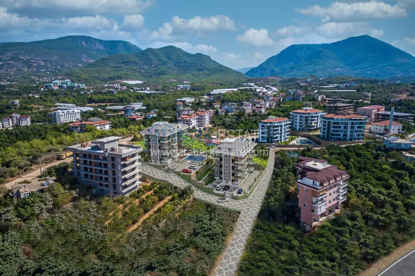 Dwupoziomowy penthouse 2+1 częściowo umeblowany z widokiem na morze, dzielnica Oba - Alanya. Nadaje się do zezwolenia na pobyt! 2 