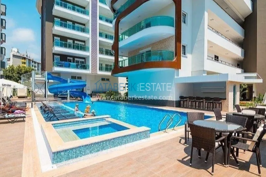 Penthouse 1+1 do wynajęcia w centrum Alanyi w ekskluzywnym kompleksie mieszkalnym  3 