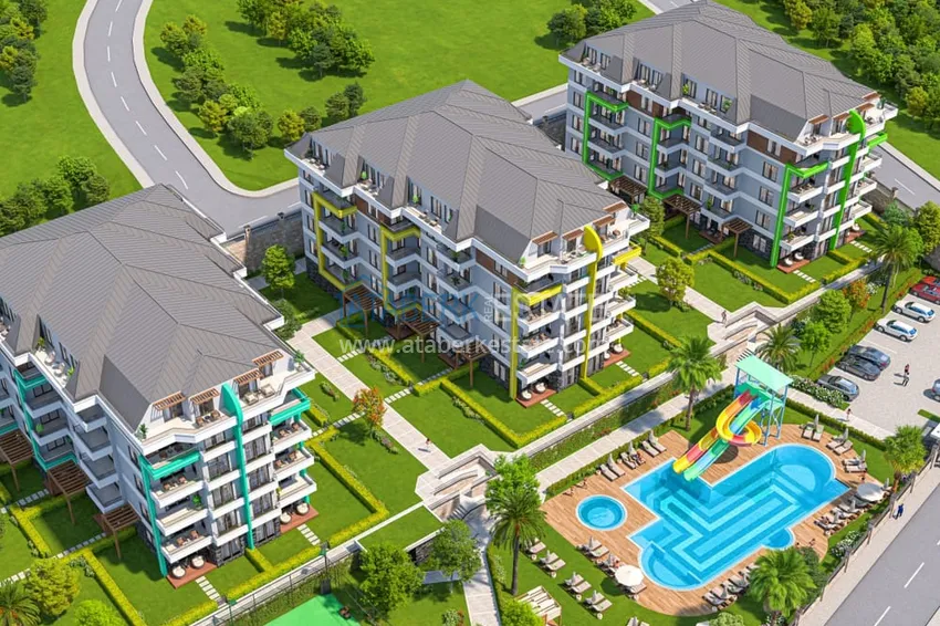 Nowoczesny rodzinny kompleks mieszkalny z luksusową infrastrukturą w budowie — Alanya, Oba 5 