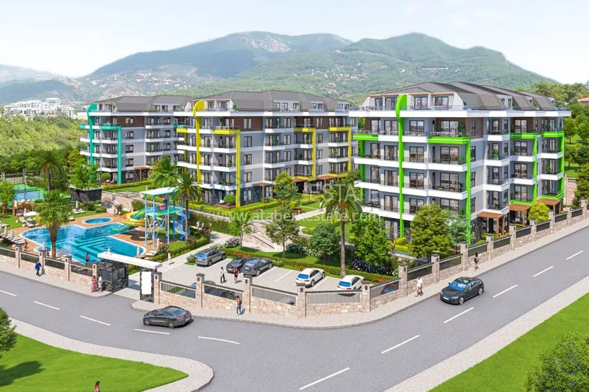 Nowoczesny rodzinny kompleks mieszkalny z luksusową infrastrukturą w budowie — Alanya, Oba 1 