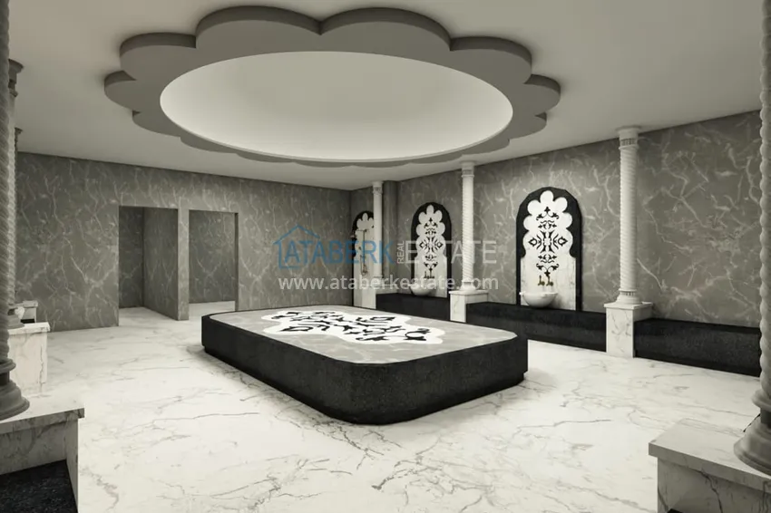 Dwupoziomowy penthouse 2+1 z widokiem na góry w komfortowym kompleksie, dzielnica Kargicak — Alanya 7 