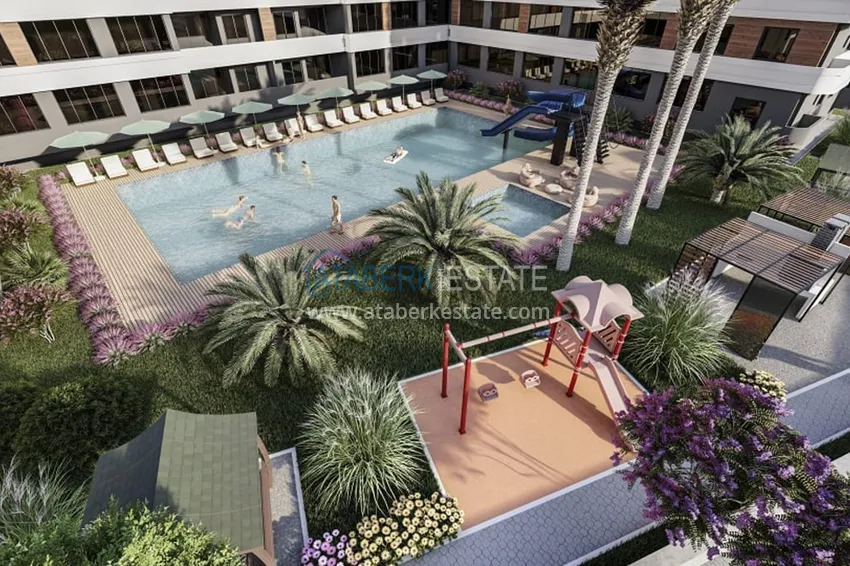 Nowy, komfortowy kompleks mieszkaniowy w budowie w dzielnicy Tomuk-Mersin 5