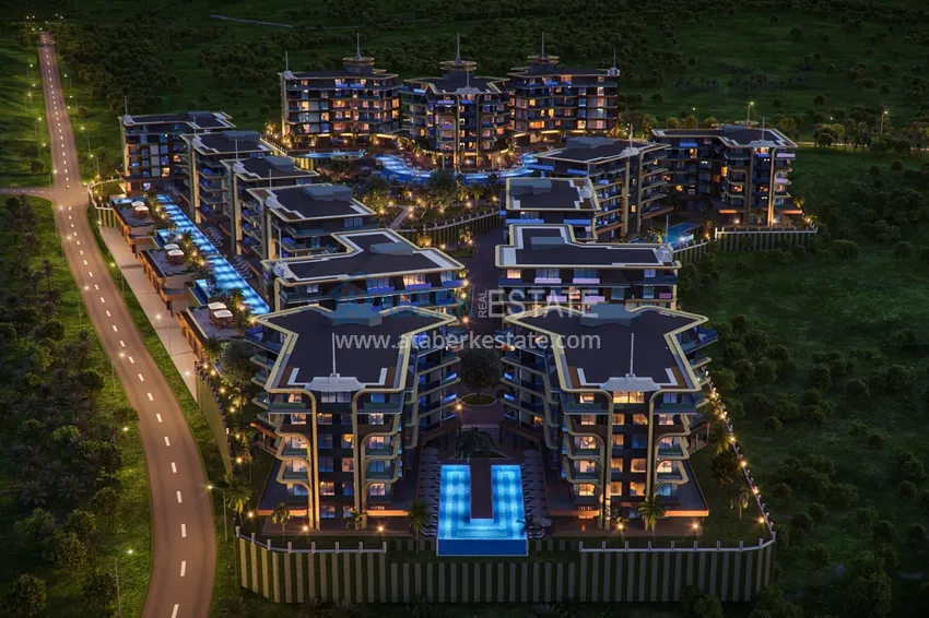 Nowy wspaniały projekt wielkogabarytowego kompleksu mieszkalnego w rejonie Kestel - Alanya 16 