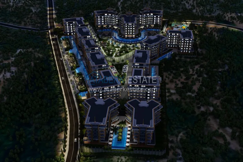 Nowy wspaniały projekt wielkogabarytowego kompleksu mieszkalnego w rejonie Kestel - Alanya 17 