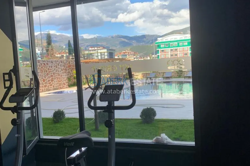 Apartament 1+1 z meblami i widokiem na góry w nowoczesnym kompleksie butikowym, dzielnica Oba — Alanya 17 