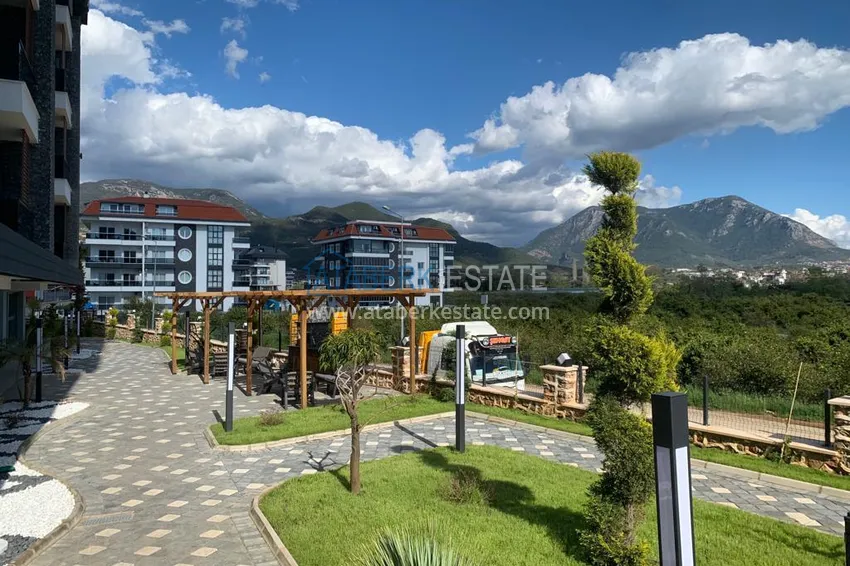 Kupuj  Apartament 1+1 z meblami i widokiem na góry w nowoczesnym kompleksie butikowym, dzielnica Oba — Alanya 15 
