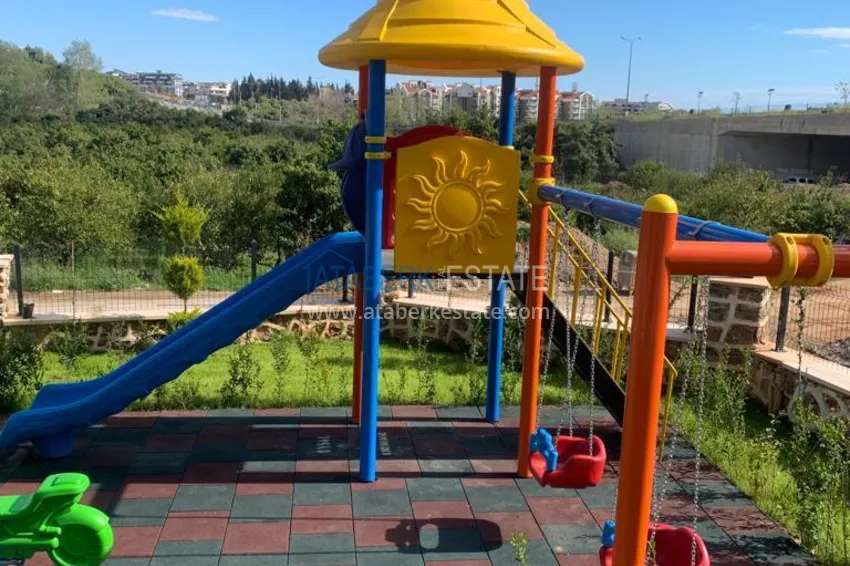 Apartament 1+1 z meblami i widokiem na góry w nowoczesnym kompleksie butikowym, dzielnica Oba — Alanya 6 