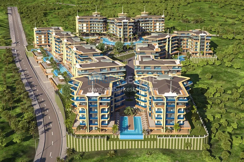 Nowy wspaniały projekt wielkogabarytowego kompleksu mieszkalnego w rejonie Kestel - Alanya 5 