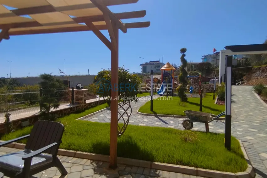 Apartament 1+1 z meblami i widokiem na góry w nowoczesnym kompleksie butikowym, dzielnica Oba — Alanya 5 