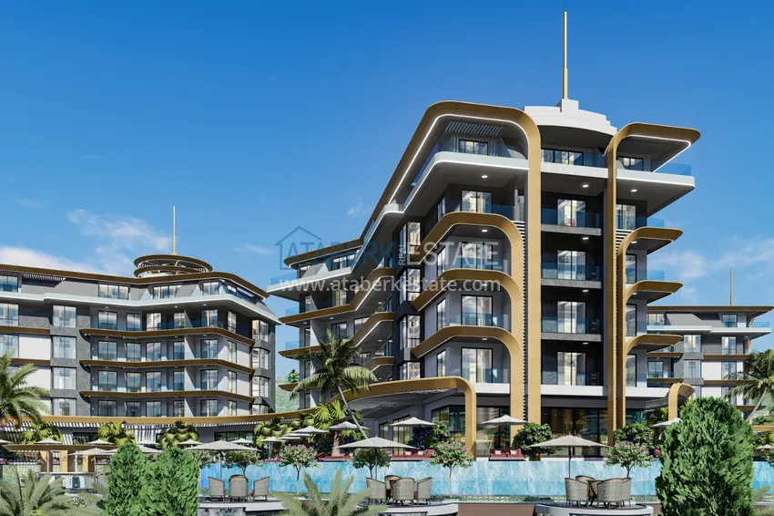 Nowy wspaniały projekt wielkogabarytowego kompleksu mieszkalnego w rejonie Kestel - Alanya 9 