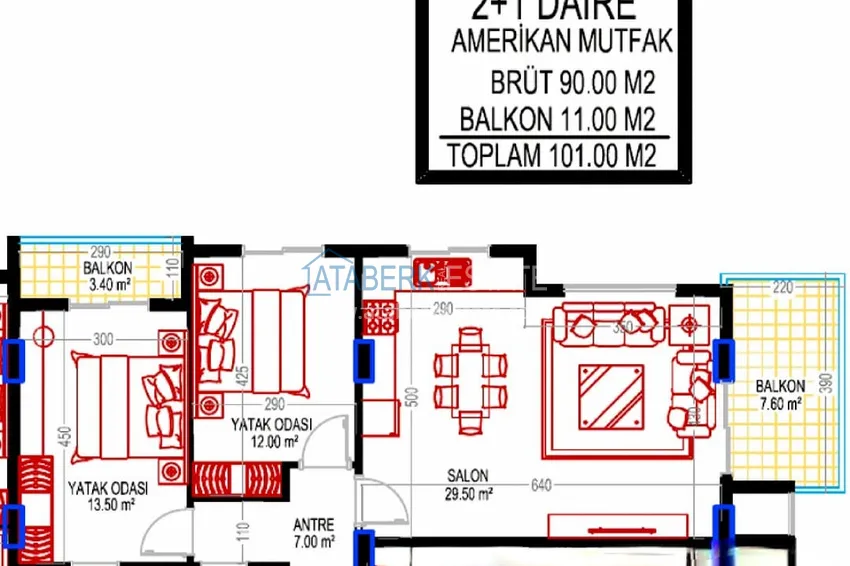 Kupuj taniej Wykończony apartament z dwiema sypialniami w kompleksie w budowie w Mahmutlar 1 