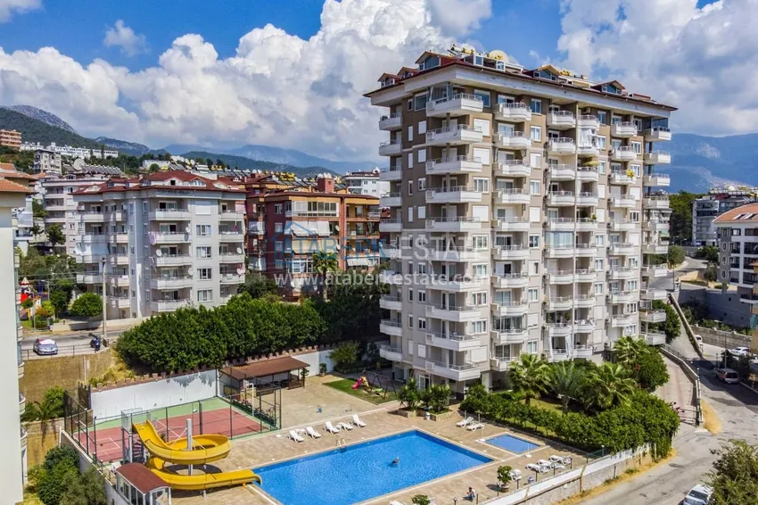 Umeblowane mieszkanie 1+1 z widokiem na morze i historyczną fortecę, dzielnica Cikcilli — Alanya  1 
