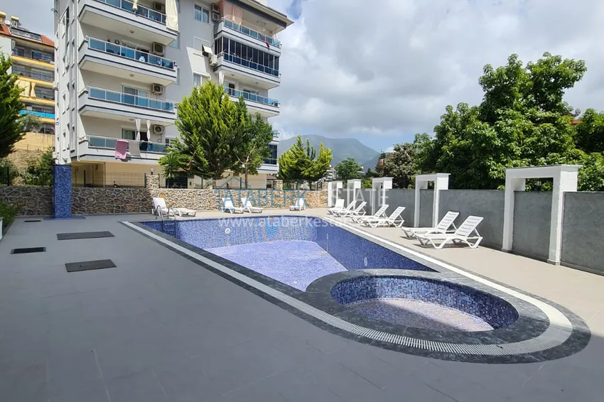 Pilna sprzedaż! Apartament 1+1 z widokiem na góry w nowym kompleksie — Alanya, dzielnica Oba 2 