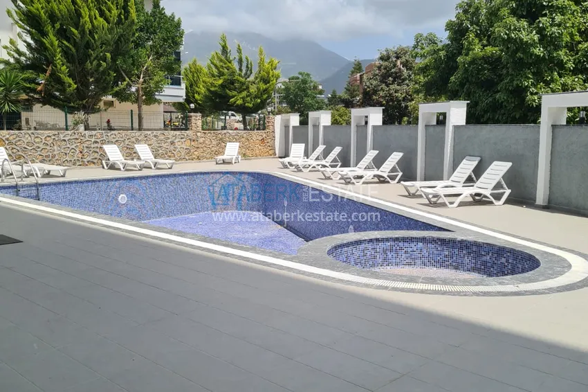 Pilna sprzedaż! Apartament 1+1 z widokiem na góry w nowym kompleksie — Alanya, dzielnica Oba 3 