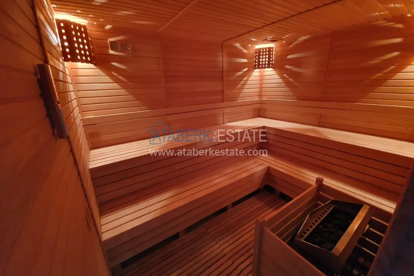 Apartament 3+1 z meblami, przeszklonym balkonem i widokiem na góry, dzielnica Kestel — Alanya 15 