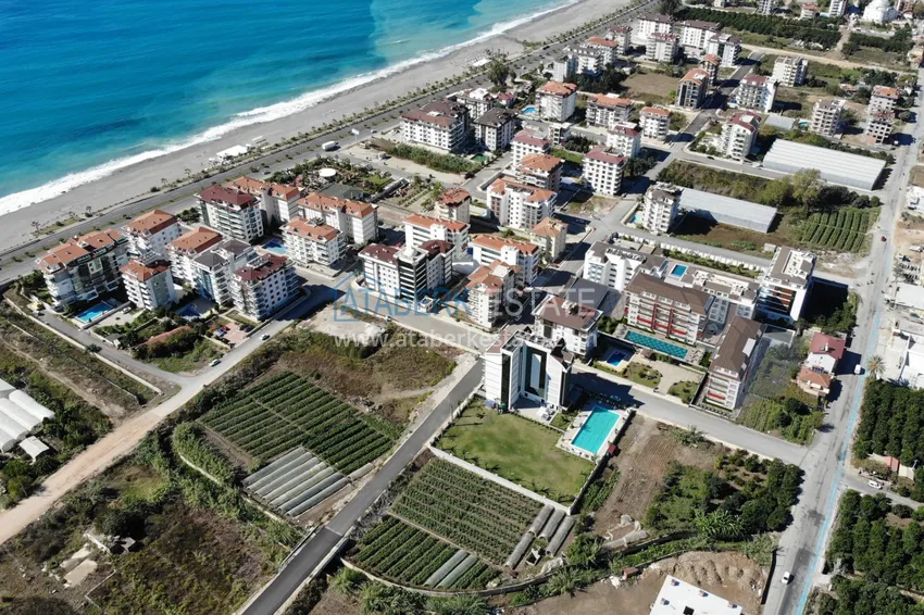 Apartament 3+1 z meblami, przeszklonym balkonem i widokiem na góry, dzielnica Kestel — Alanya 2 