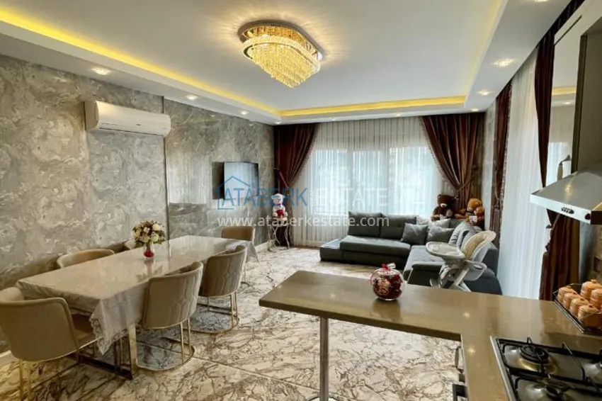 Kupuj  Apartament 3+1 z meblami, przeszklonym balkonem i widokiem na góry, dzielnica Kestel — Alanya 2 
