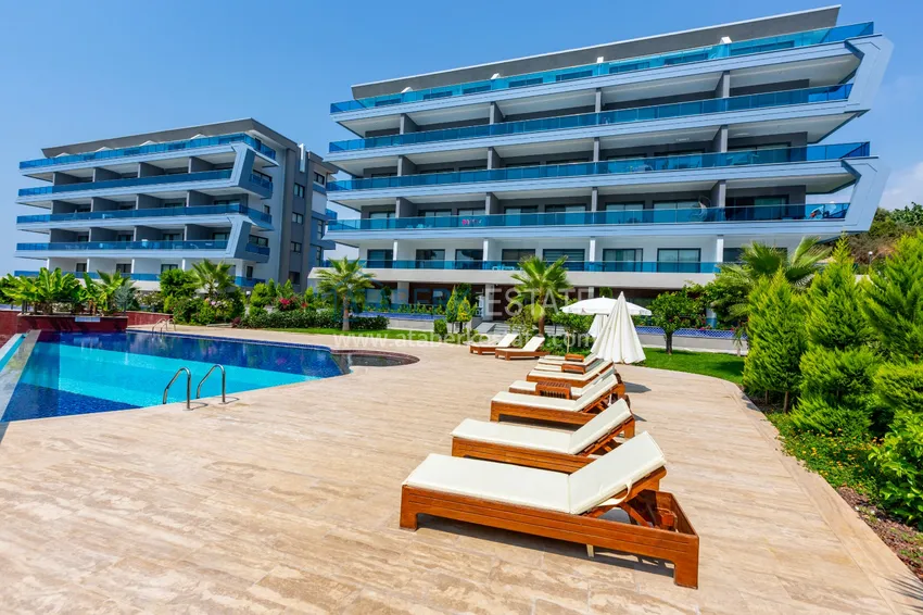 Kompaktowy penthouse 1+1 do wynajęcia w Kargicak z bezpośrednim widokiem na morze i góry C12 3 