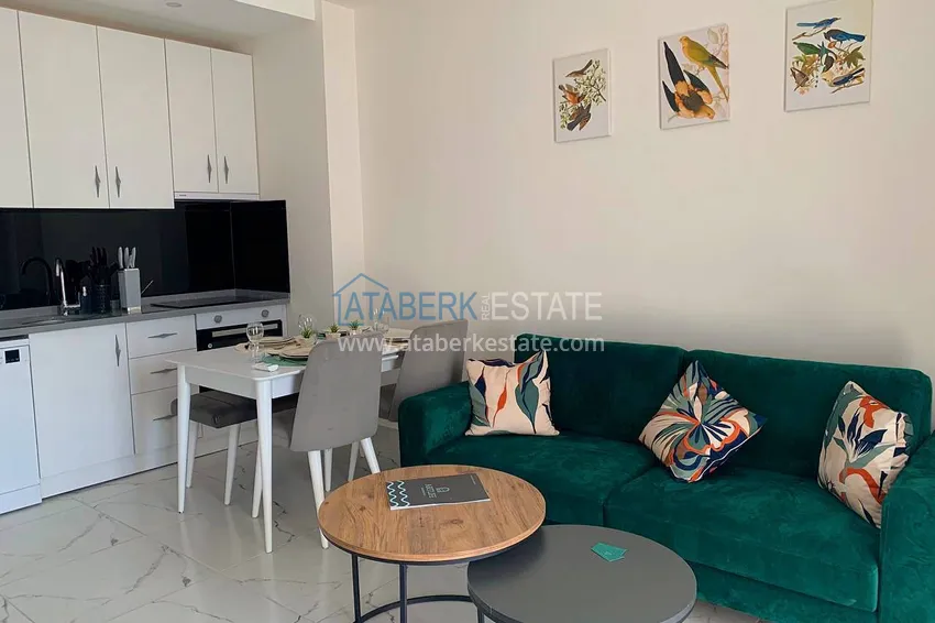 Kupuj  Wynajmij apartament 1+1 z meblami i tarasem w nowym nowoczesnym kompleksie — Alanya, dzielnica Avsallar  4 