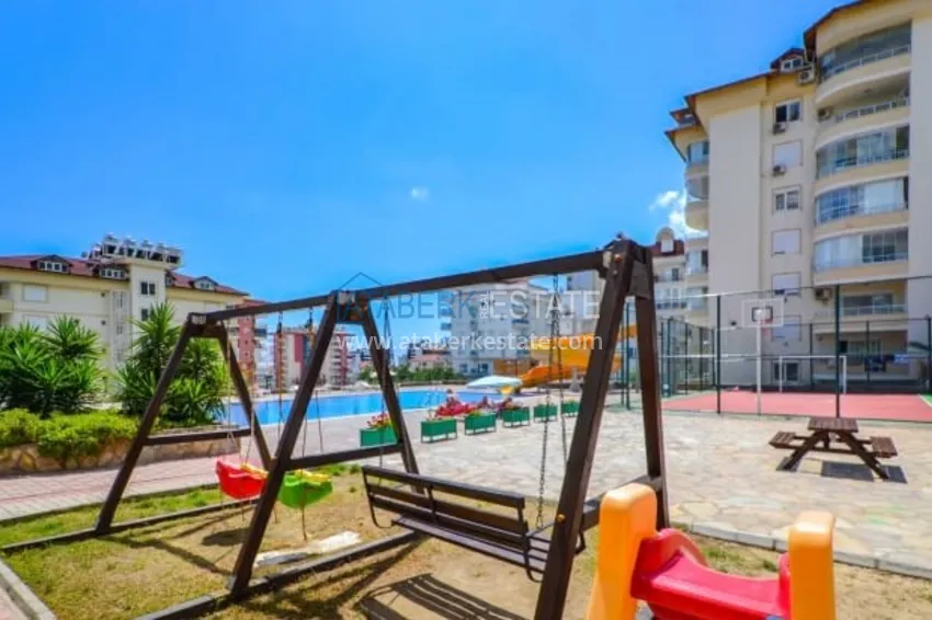 Umeblowane mieszkanie 1+1 z widokiem na morze i historyczną fortecę, dzielnica Cikcilli — Alanya  8 