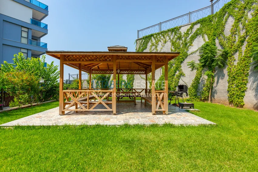 Kompaktowy penthouse 1+1 do wynajęcia w Kargicak z bezpośrednim widokiem na morze i góry C12 6 
