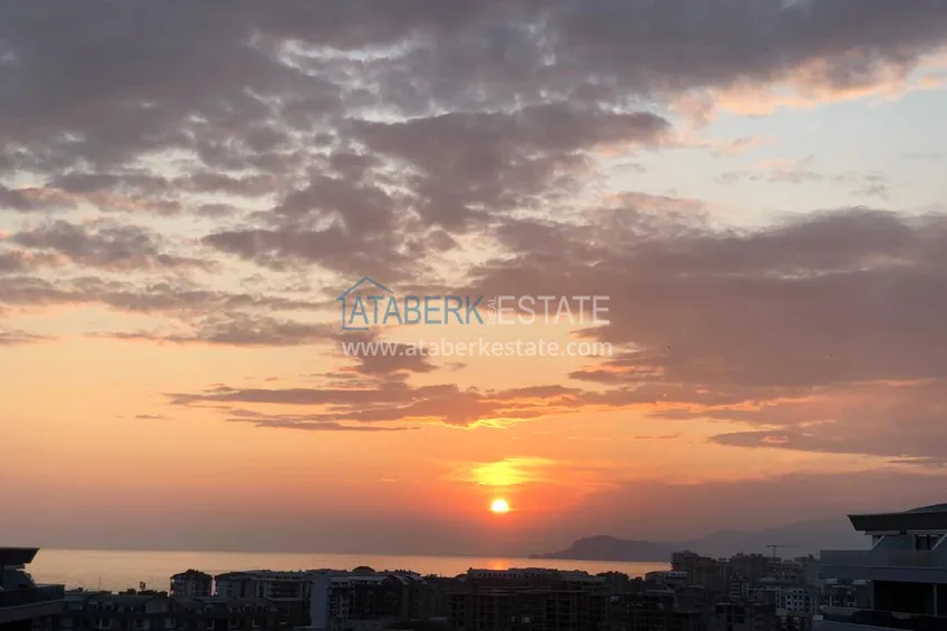 Kompaktowy penthouse 1+1 do wynajęcia w Kargicak z bezpośrednim widokiem na morze i góry C12 26 