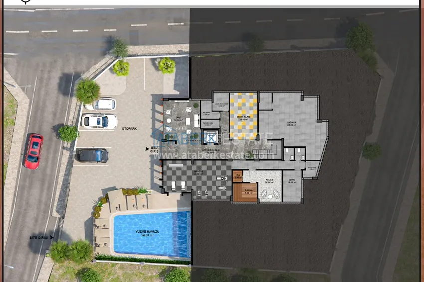 Kupuj taniej Kompleksowy projekt segmentu komfortowego w budowie w centrum Alanyi  1 