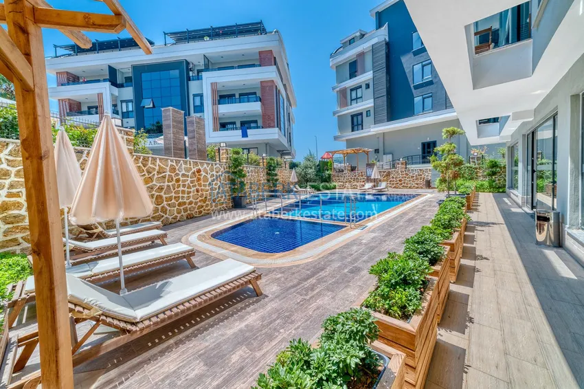 Jednopokojowy apartament z nowoczesnym wnętrzem w obszarze otwartym na pozwolenia na pobyt — Oba, Alanya 4 