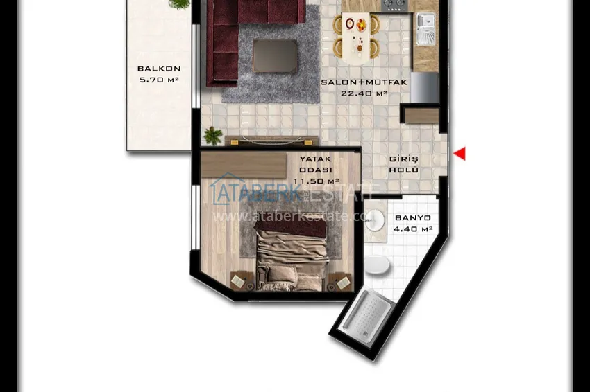 Kupuj taniej Apartament 1+1 z meblami i widokiem na morze w nowym kompleksie - dzielnica Mahmutlar, Alanya 1 