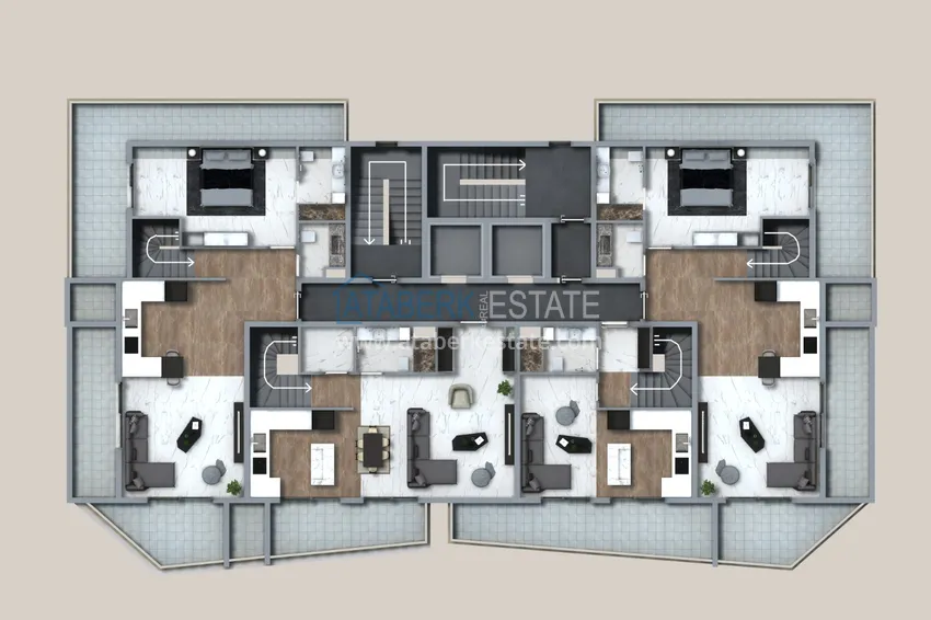 Kupuj taniej Apartamenty w Alanya, Avsallar - niedrogie raty i zakwaterowanie 2 