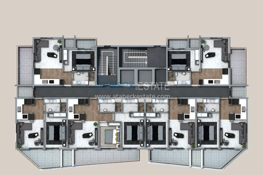 Kupuj taniej Apartamenty w Alanya, Avsallar - niedrogie raty i zakwaterowanie 6 