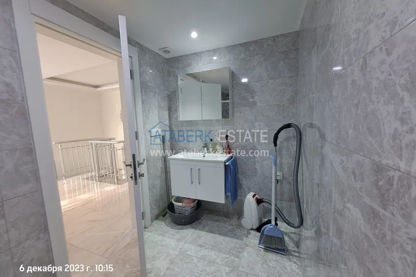 Kupuj  2+1 odwrócony duplex z widokiem na morze i góry w ultra-luksusowym kompleksie z prywatną plażą, dzielnica Kestel — Alanya 15 