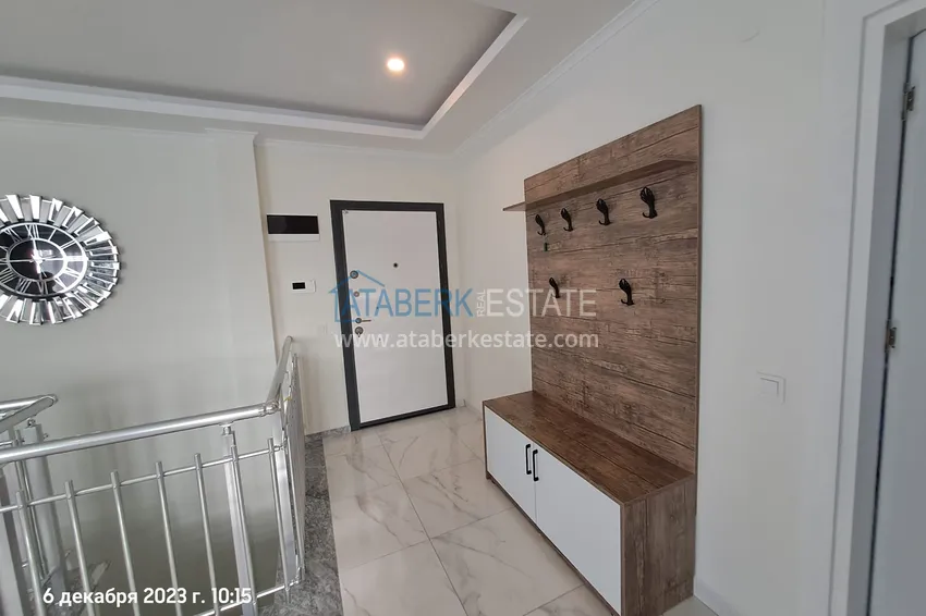 Kupuj  2+1 odwrócony duplex z widokiem na morze i góry w ultra-luksusowym kompleksie z prywatną plażą, dzielnica Kestel — Alanya 1 