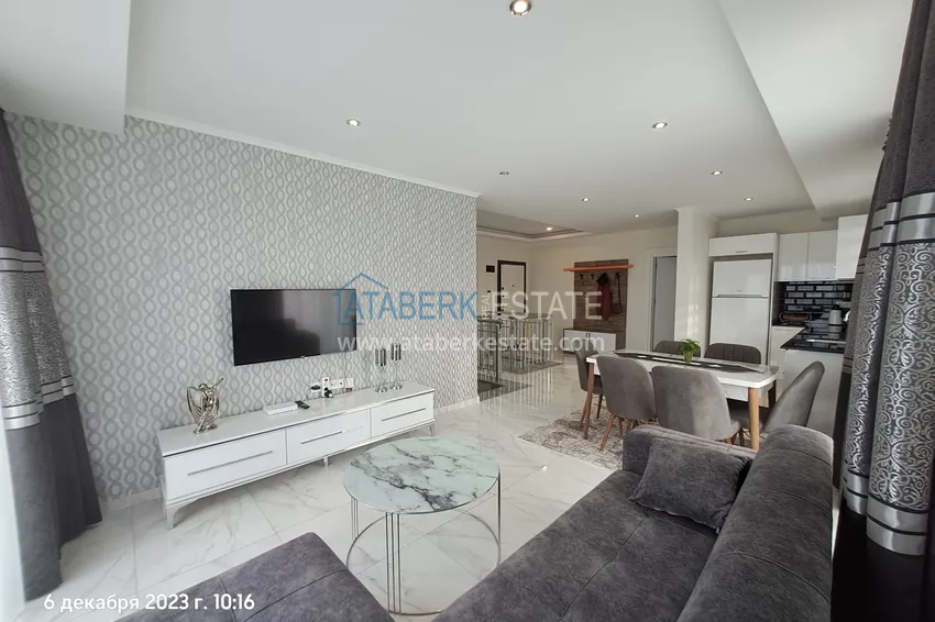 Kupuj  2+1 odwrócony duplex z widokiem na morze i góry w ultra-luksusowym kompleksie z prywatną plażą, dzielnica Kestel — Alanya 3 