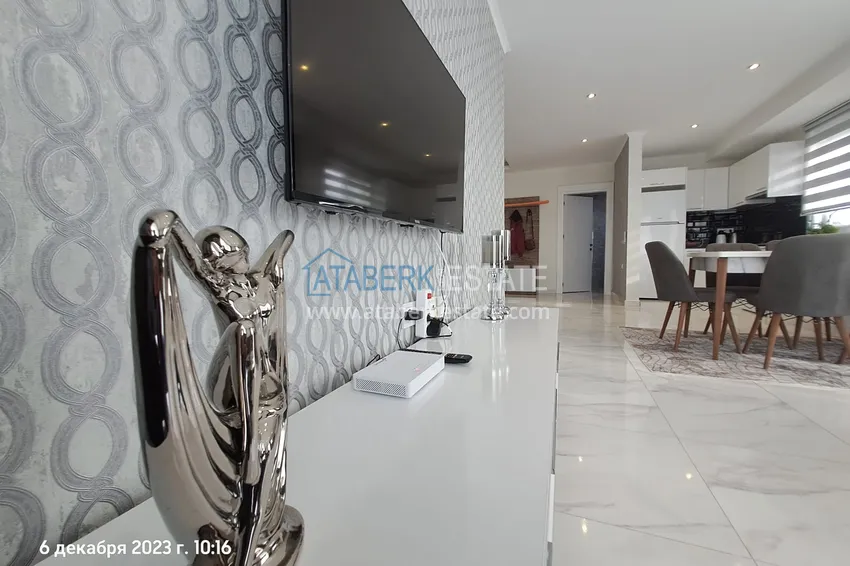 Kupuj  2+1 odwrócony duplex z widokiem na morze i góry w ultra-luksusowym kompleksie z prywatną plażą, dzielnica Kestel — Alanya 4 