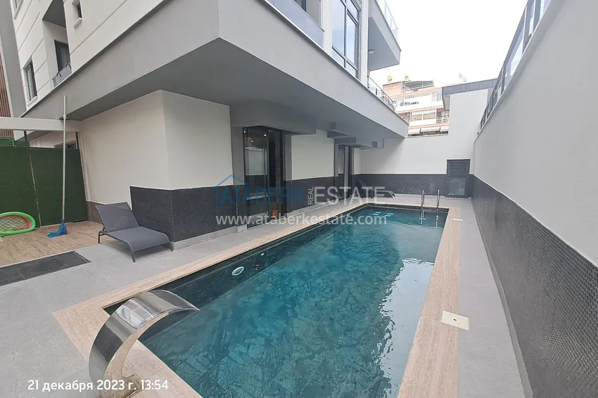 Dwupoziomowy penthouse w centrum Alanyi, Plaża Kleopatra 200 metrów 5 