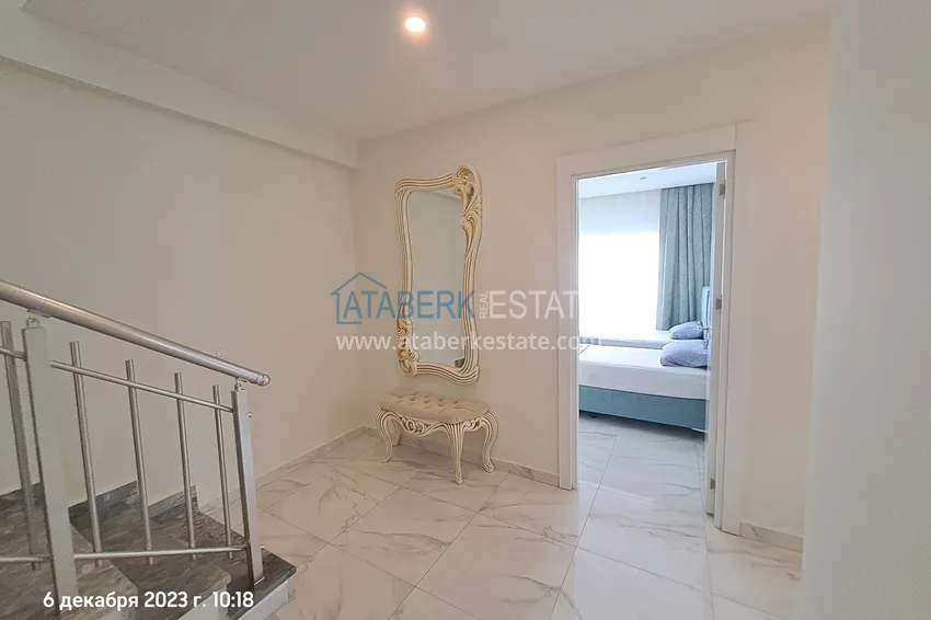 Kupuj  2+1 odwrócony duplex z widokiem na morze i góry w ultra-luksusowym kompleksie z prywatną plażą, dzielnica Kestel — Alanya 7 