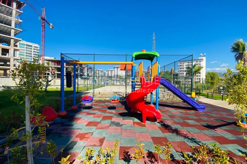 1+1 umeblowane mieszkanie w nowym kompleksie mieszkalnym, dzielnica Avsallar — Alanya. Nadaje się do wynajmu krótkoterminowego  11 