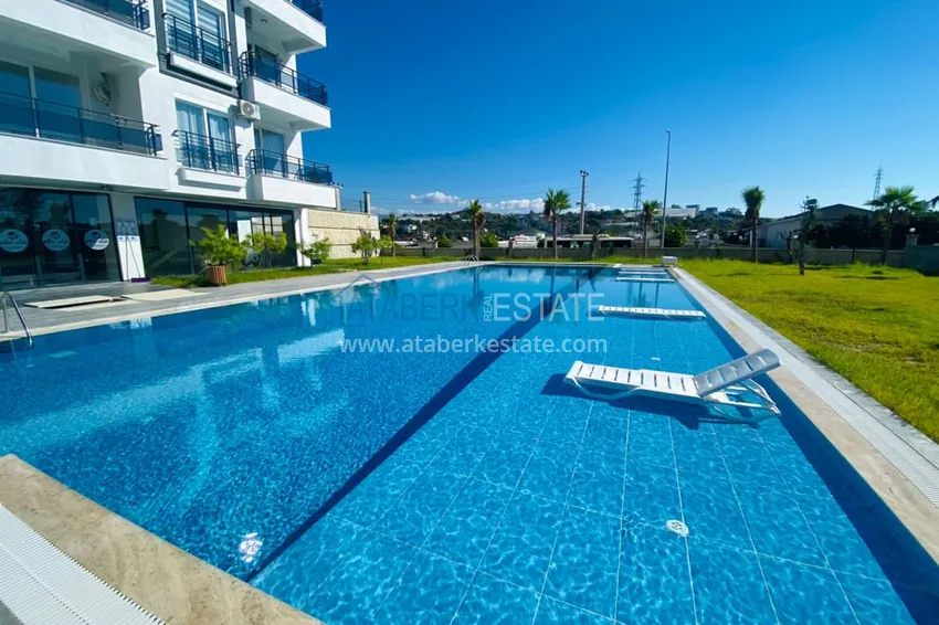 1+1 umeblowane mieszkanie w nowym kompleksie mieszkalnym, dzielnica Avsallar — Alanya. Nadaje się do wynajmu krótkoterminowego  4 