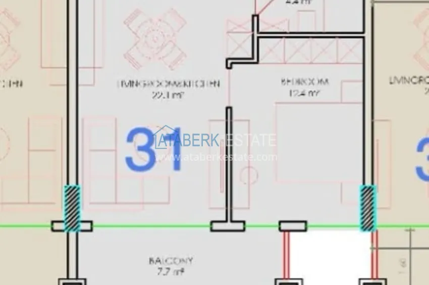 Kupuj taniej Apartament w centrum Alanyi od inwestora z widokiem na morze — Plaża Kleopatra 1 