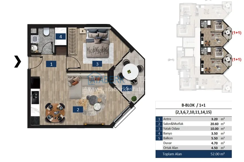 Kupuj taniej Kompaktowy apartament z jedną sypialnią przy plaży w centrum Alanyi — plaża Keykubat 1 