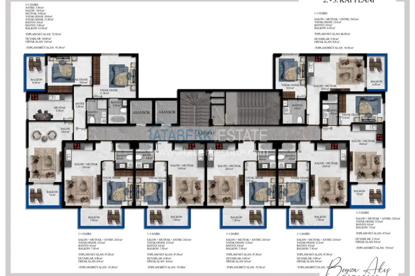 Kupuj taniej Apartament 1+1 w kompleksie w budowie — Alanya, dzielnica Avsallar  2 