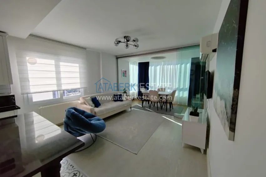 Umeblowany apartament 2+1 z widokiem na morze w Teje Mersin 1 