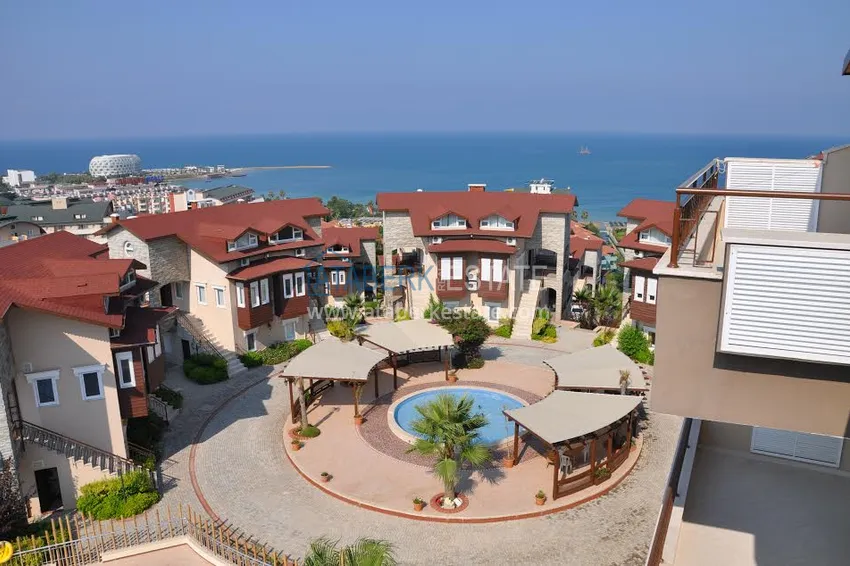 Dwupoziomowy apartament z meblami, oddzielną kuchnią i widokiem na morze - Alanya, dzielnica Turkler 2 