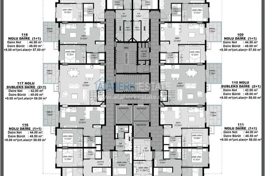 Kupuj taniej Panoramiczny dwupoziomowy penthouse z oryginalnym wnętrzem w centrum Mahmutlar, sobotni rynek 1 
