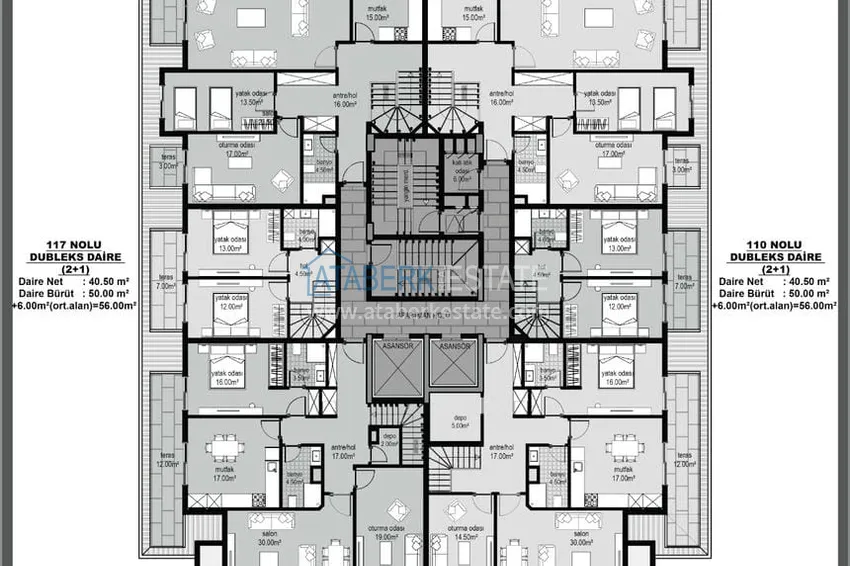 Kupuj taniej Panoramiczny dwupoziomowy penthouse z oryginalnym wnętrzem w centrum Mahmutlar, sobotni rynek 2 