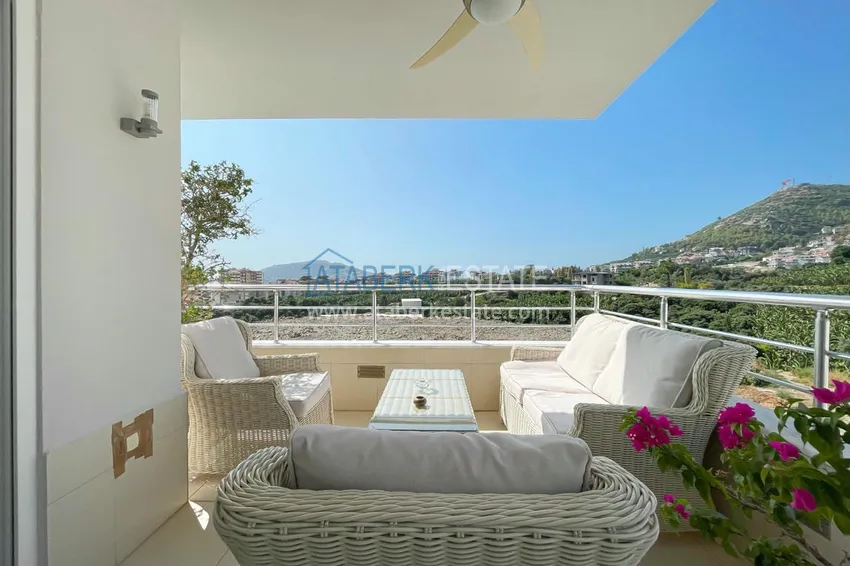 Kupuj  Umeblowany dwupoziomowy penthouse z widokiem na morze i góry — Alanya, dzielnica Cikcilli 14 
