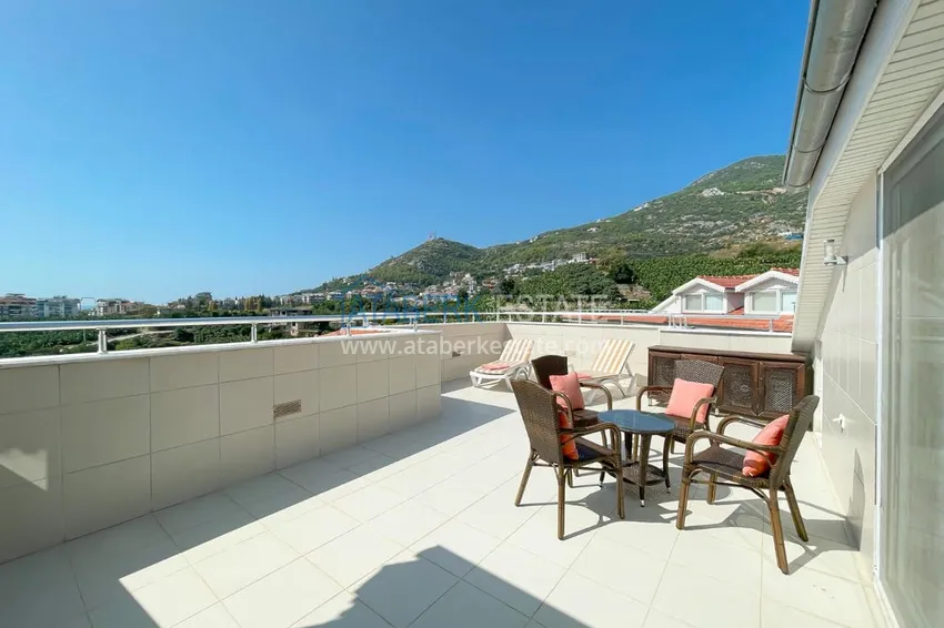 Kupuj  Umeblowany dwupoziomowy penthouse z widokiem na morze i góry — Alanya, dzielnica Cikcilli 38 