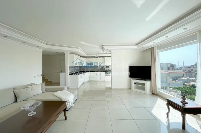 Kupuj  Umeblowany dwupoziomowy penthouse z widokiem na morze i góry — Alanya, dzielnica Cikcilli 5 