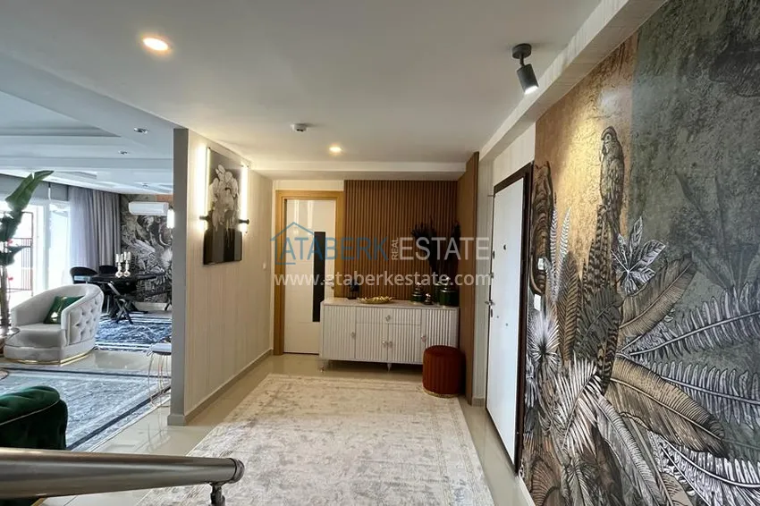 Kupuj  Doskonały dwupoziomowy penthouse z widokiem na morze w luksusowym kompleksie - dzielnica Cikcilli, Alanya 1 